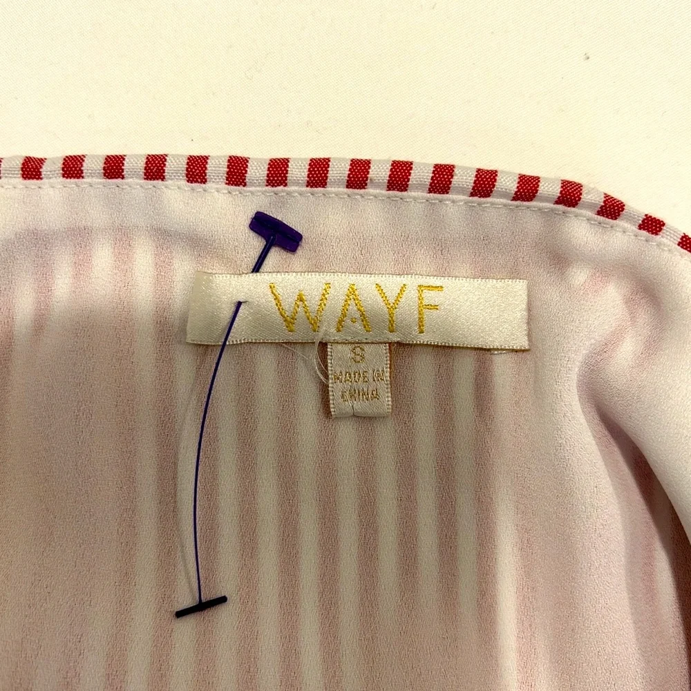 Wayf Asymmetrical Pinstripe Ruffled Skirt Size S - Picture 5 of 10